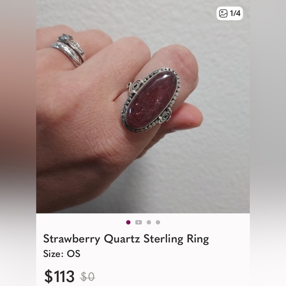 Strawberry Quartz Sterling Oval ring🍓 - Picture 16 of 16